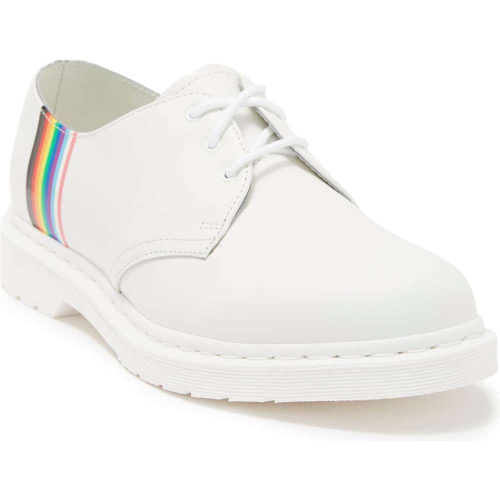 Dr. Martens 1461 Pride Derby Smooth Leather Oxford
Shoes in White Women 6 Men 5